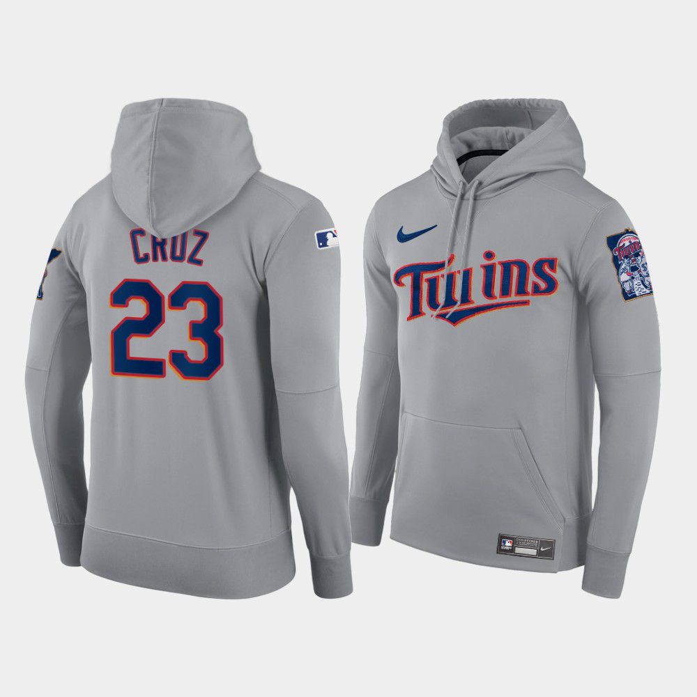 Cheap Men Minnesota Twins 23 Cruz gray road hoodie 2021 MLB Nike Jerseys